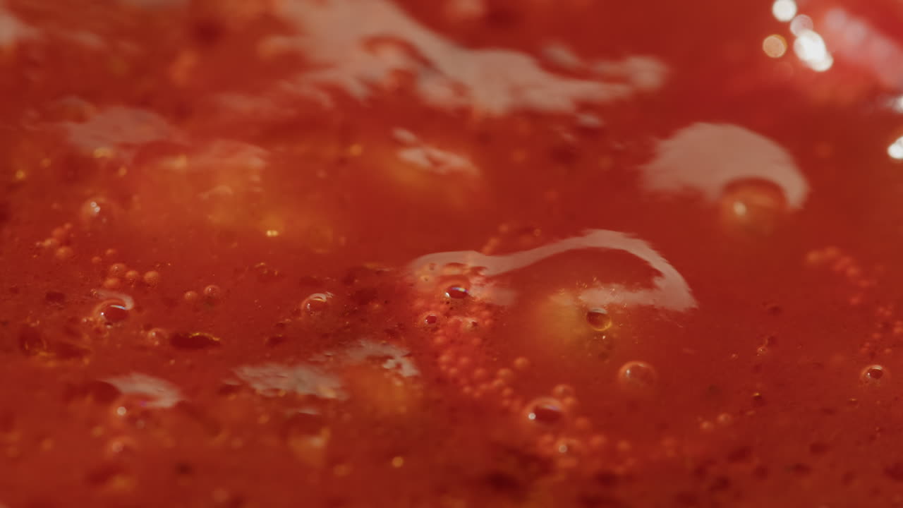 Close-up view of tomato sauce
