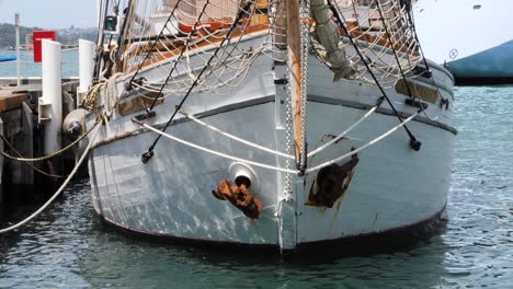 tall ship docked in sydney harbour, australia