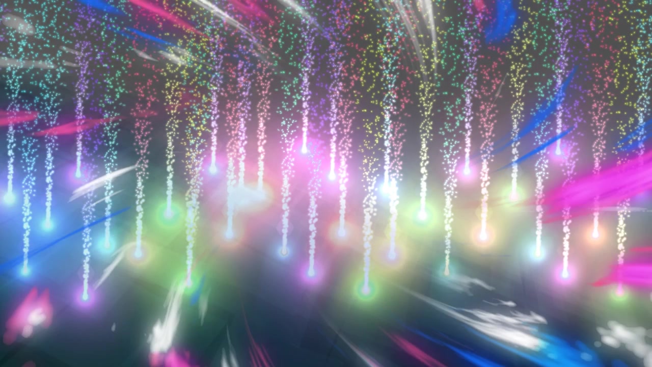 Animation of shapes over light trails