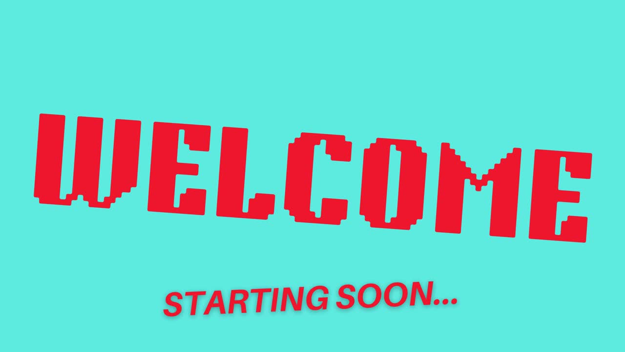 Animated “Welcome” Text Pop Up Screen — Starting Soon Intro, Greeting Message, Event Opening