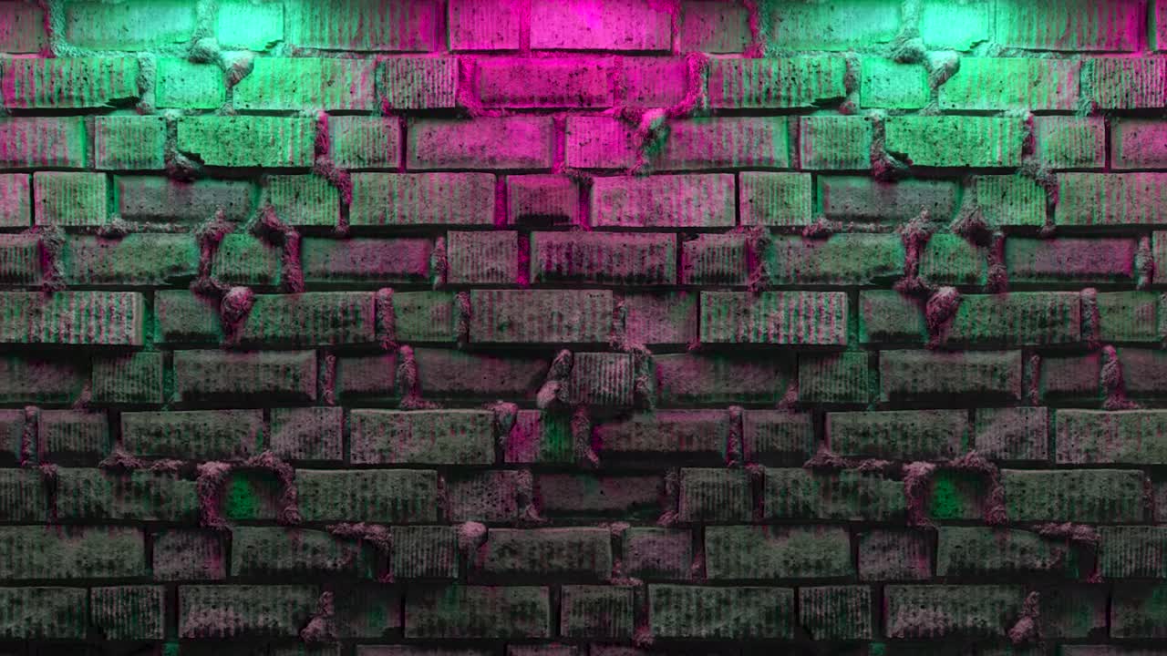 pared de ladrillo grungy iluminado con neón