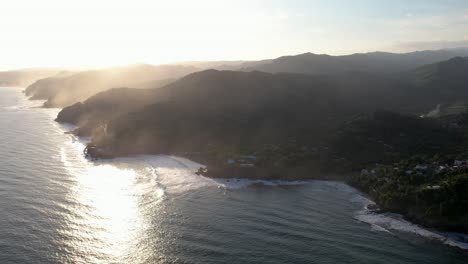 Picturesque-shot-of-cliffs-and-lush-green-hills