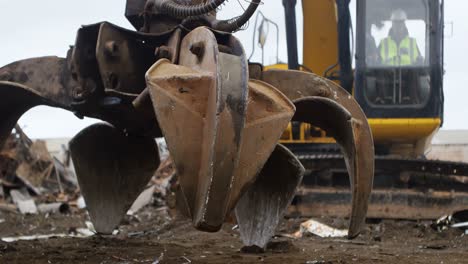 Male-worker-operating-excavator-machine-4k