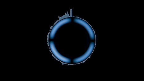 sci fi hud fondo abstracto, círculo azul con onda analógica, círculo de guión y estilo brillante.