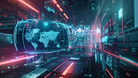 futuristic global network and data flow