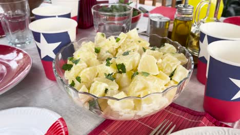 Fiestas-patrias-Chile-national-day-set-grill-flags-papas-potato-salad