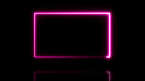 animación de líneas de neón brillantes cuadrados de fondo. bucle sin costuras