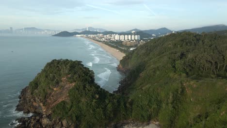 aerial view of caverna and praia do morcego near the north brava beach in balneario camboriu, santa catarina, brazil