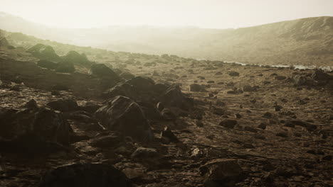 landscape of bolivian altiplano rocky desert