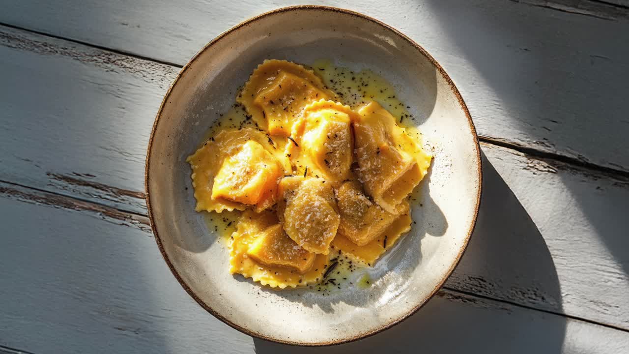 ラヴィオリのクリーミーソース