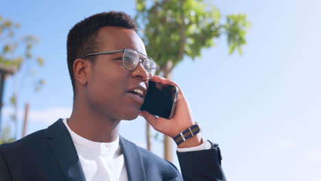 business, black man or phone call