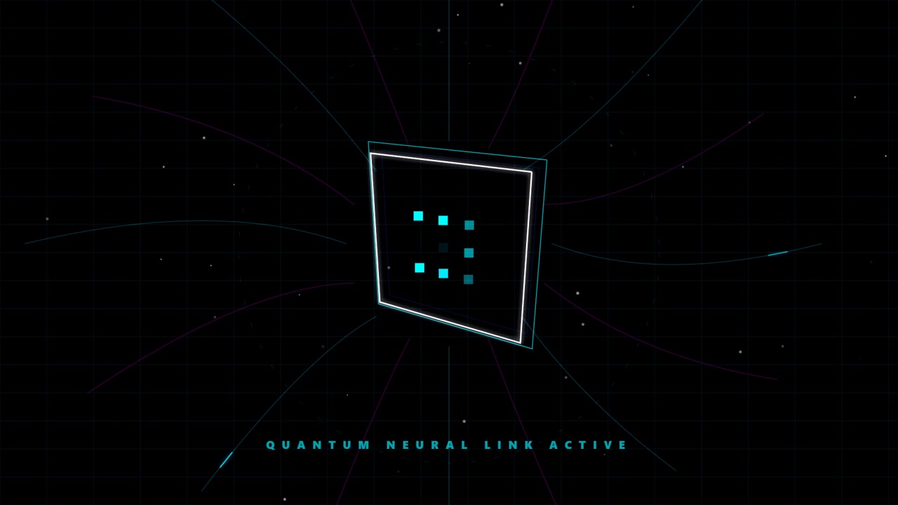 Futuristic Quantum Neural Link Interface Animation