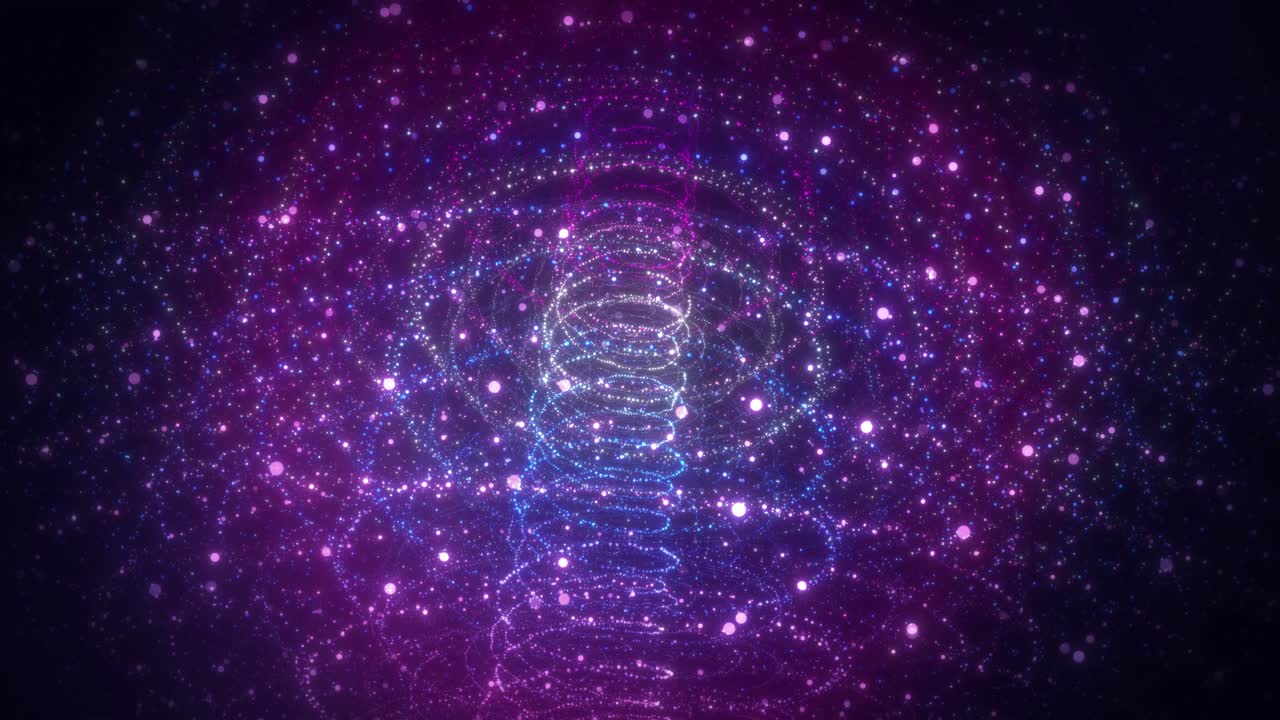 Sfondo spaziale galattico fantasy: animazione astratta 3D con movimento rotatorio