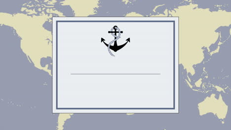 anchor and frame on world map