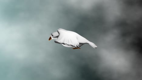 bird flying among the clouds - conceptual 3d work.