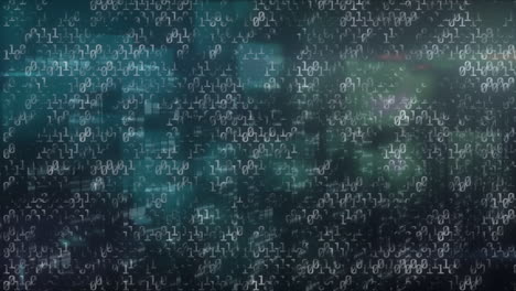 animación de codificación binaria de procesamiento de datos sobre un fondo brillante