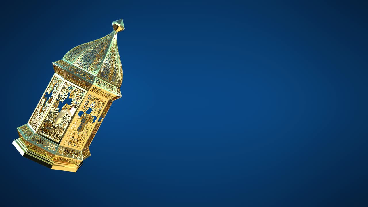 ramadán, la linterna islámica se balancea lentamente como un péndulo en un bucle.