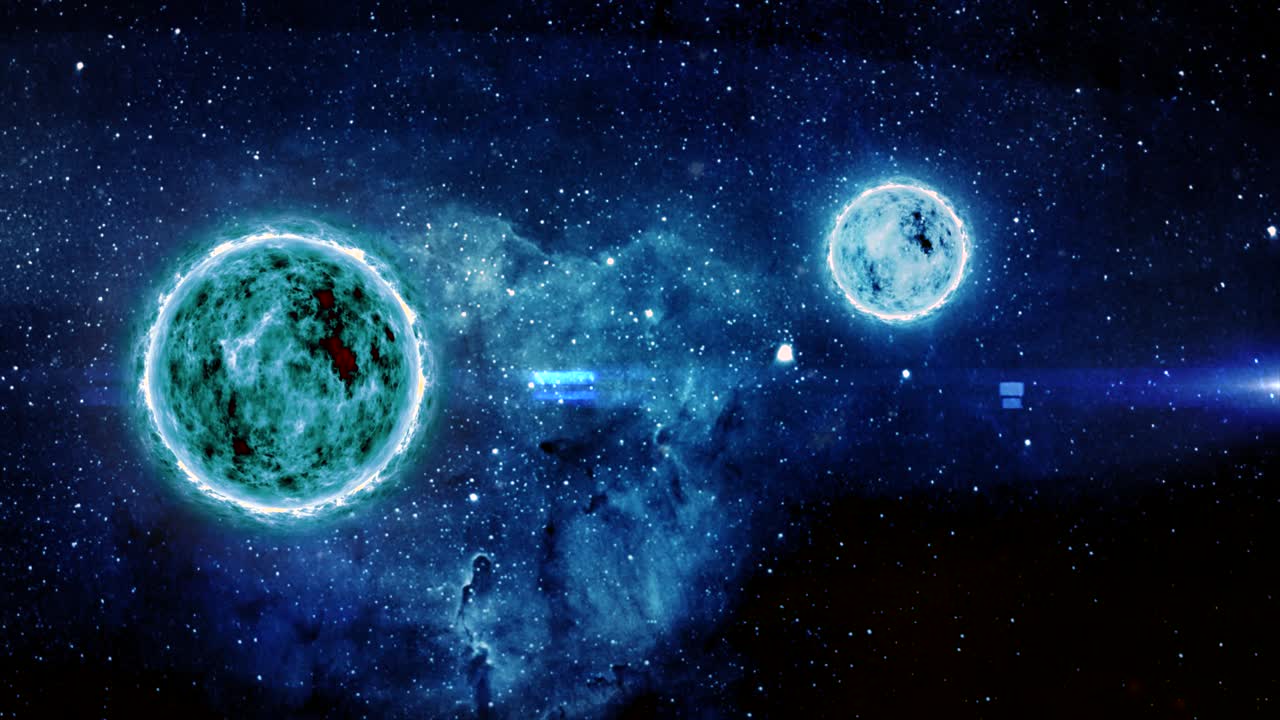 Two Glowing Planets in Deep Space