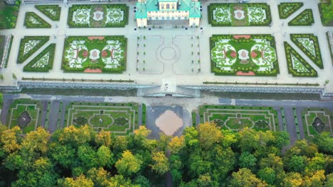 aerial view of the royal palace in warsaw