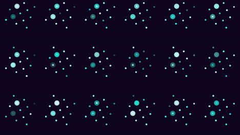 Symmetrical-green-dot-pattern-on-black-background