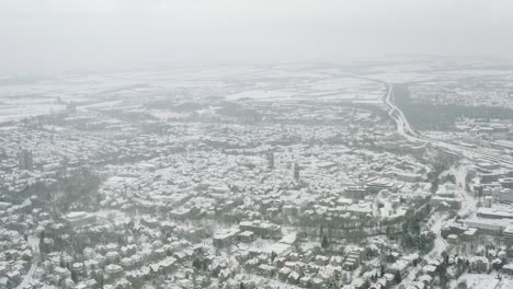 Drohnenantenne-Der-Universitätsstadt-Göttingen-Nach-Schneesturm-Tristan-Im-Winter-2021