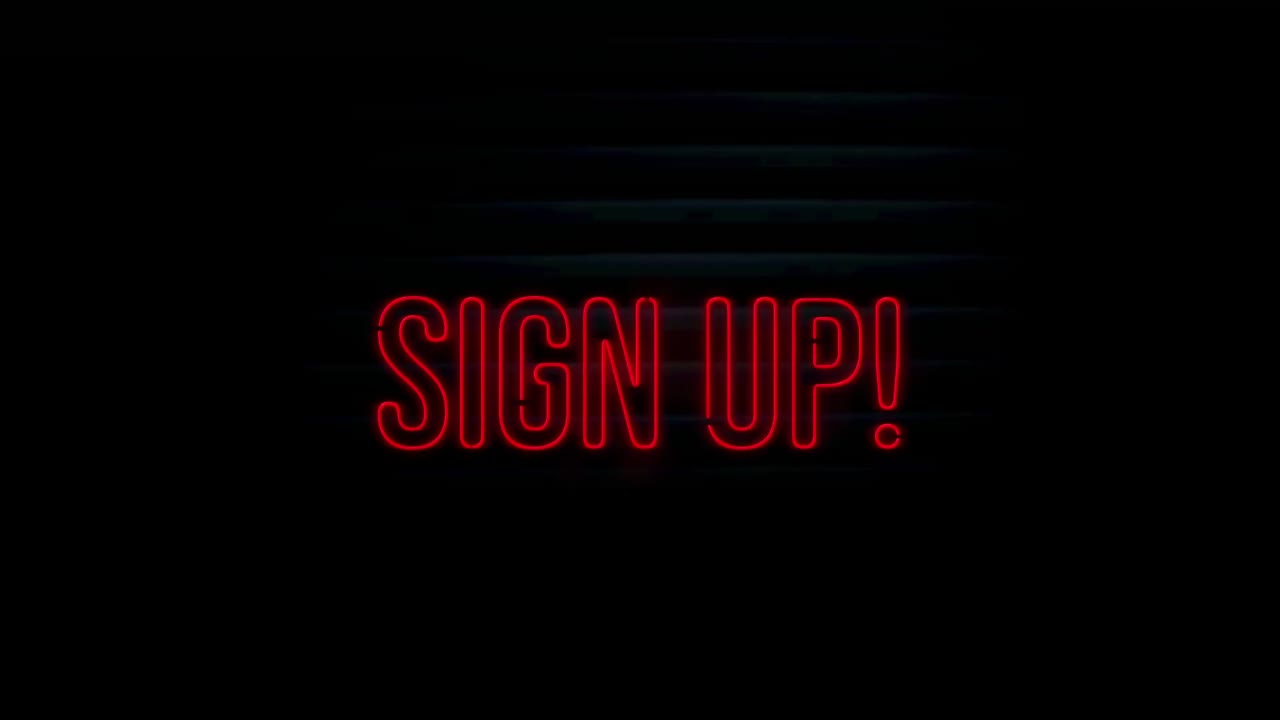 animación de un letrero de neón sobre un fondo negro