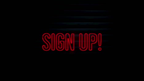 Animation-of-neon-sign-up-over-black-background