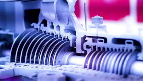 close-up of a turbine engine section