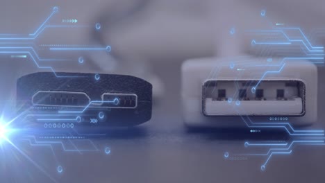 animation of data processing over computer server ports