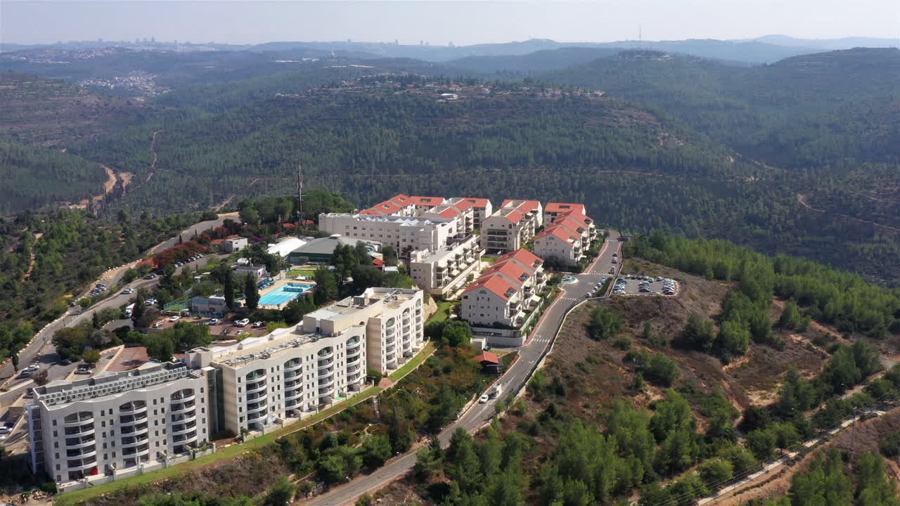 Aerial view over Israeli Settlement Shoresh