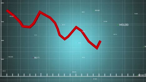 Animation-Der-Statistischen-Datenverarbeitung-über-Ein-Gitternetz-Vor-Blauem-Hintergrund-Mit-Farbverlauf