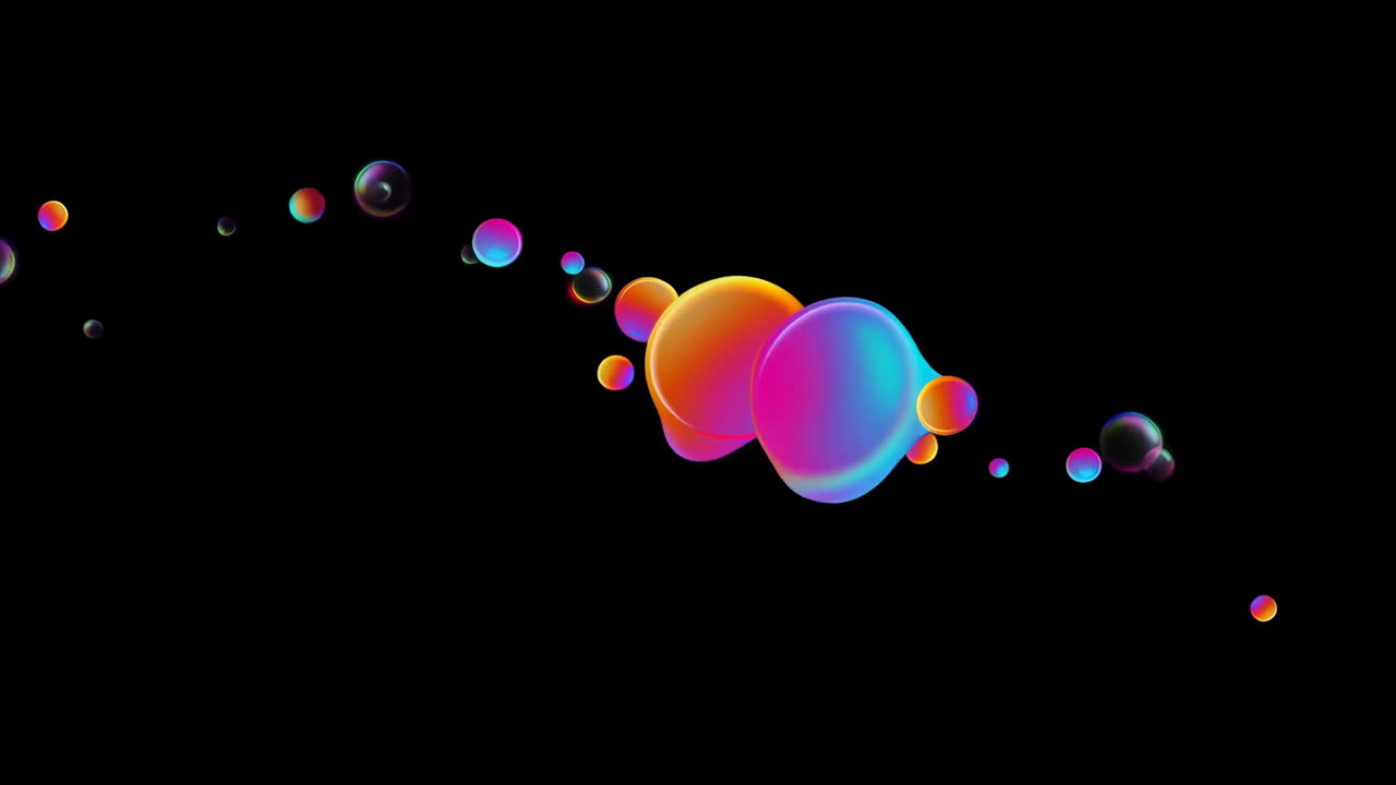 Vibrant Iridescent Fluid Bubbles Abstract