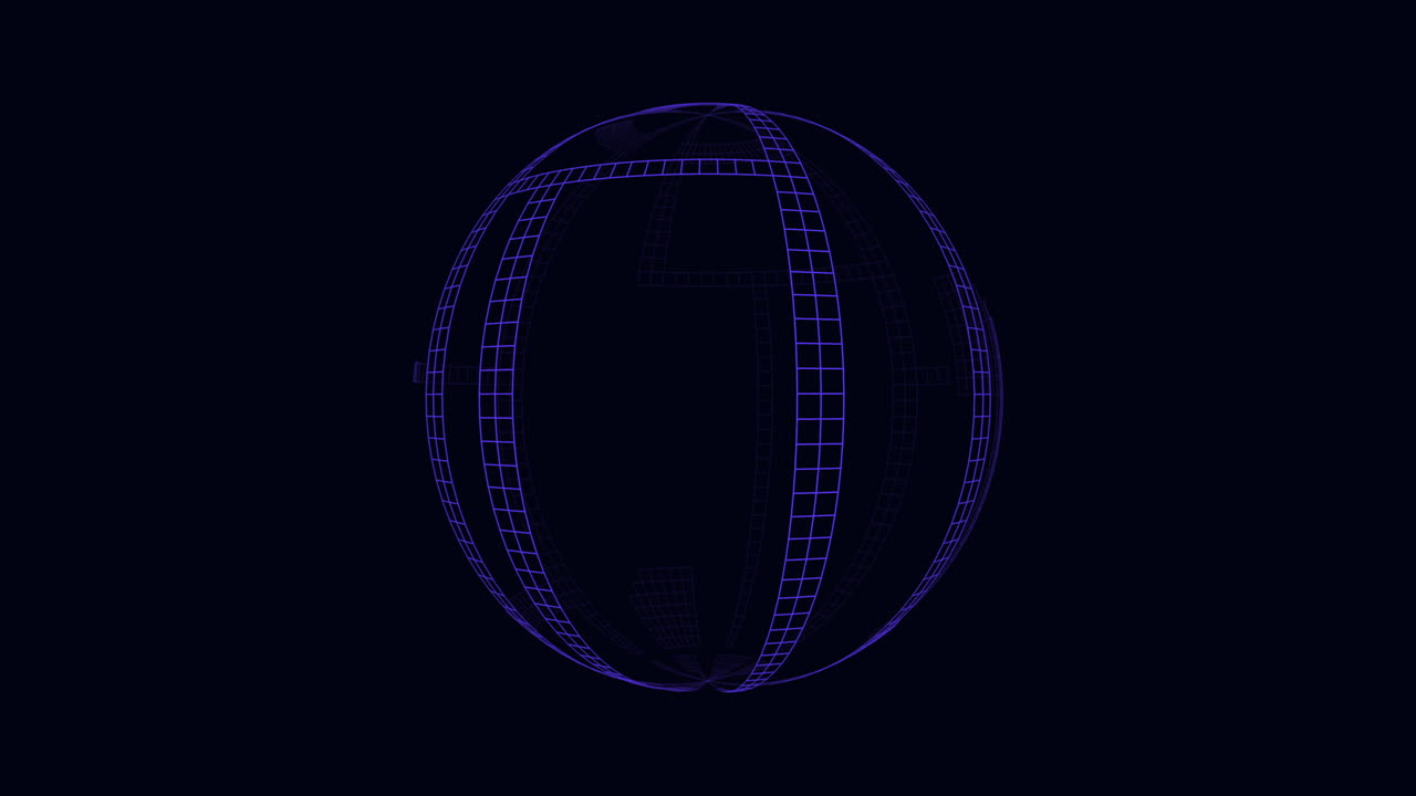 3D globe illustration featuring a network of interconnected lines forming a grid made up of small circles. The intricate design showcases a modern and complex visualization concept