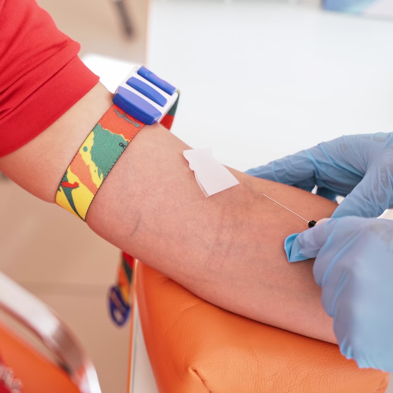 Patient waiting for blood collection
