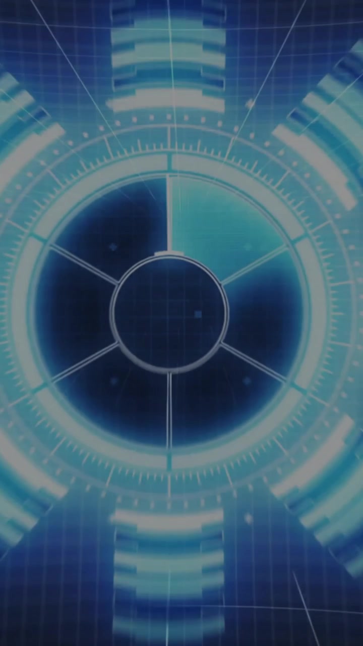 Animation of data processing and scope scanning over black background