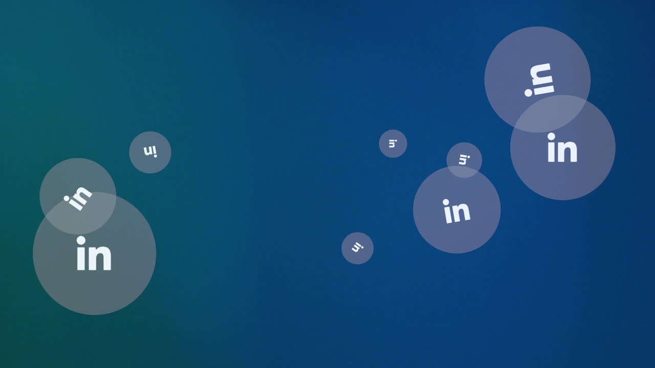 Social LinkedIn icons pattern on network background 2