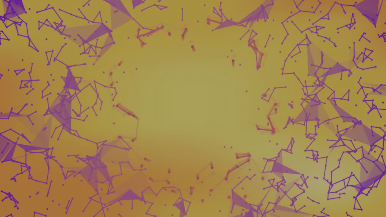 Animation of shapes moving over yellow background