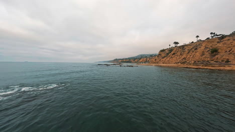 low flight above sea coast in travel destination