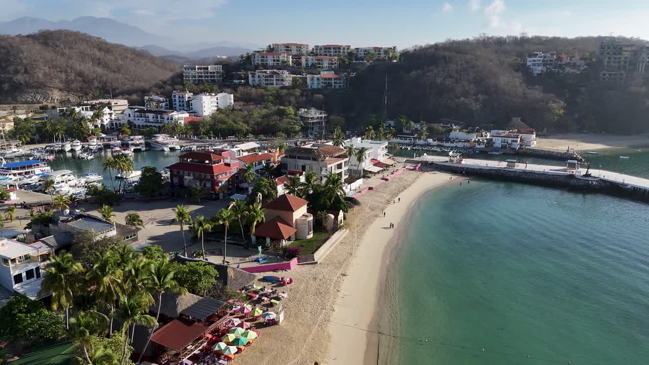 Santa Cruz Bay in Huatulco, Oaxaca, Mexico, surveyed from afar
