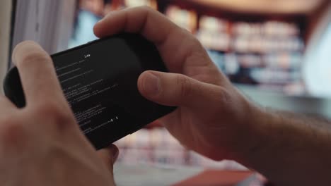 a student secretly uses ai on a smartphone during an exam, showing shaky hands and nervous behavior in a classroom or study setting