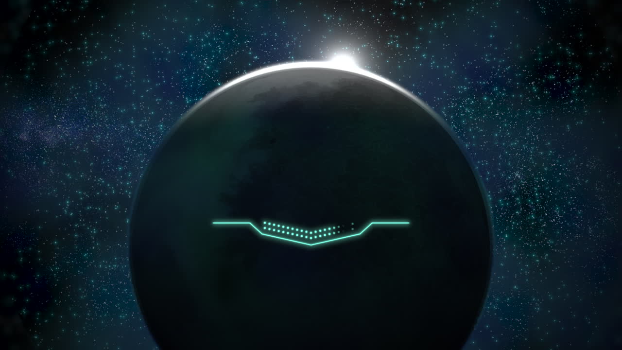 은하계에서 플래시와 후드 요소를 가진 신비한 달