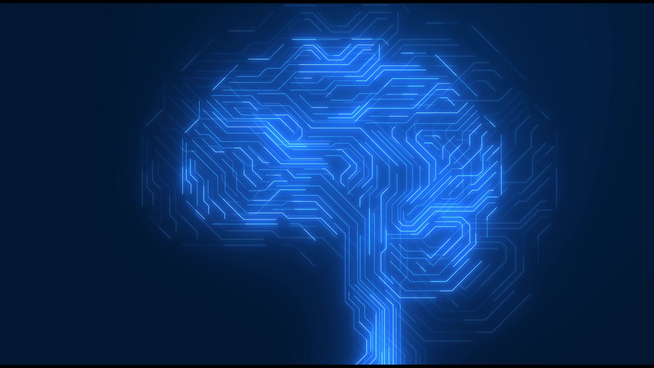Deep learning brian and print circuit board futuristic cyber technology innovation brain