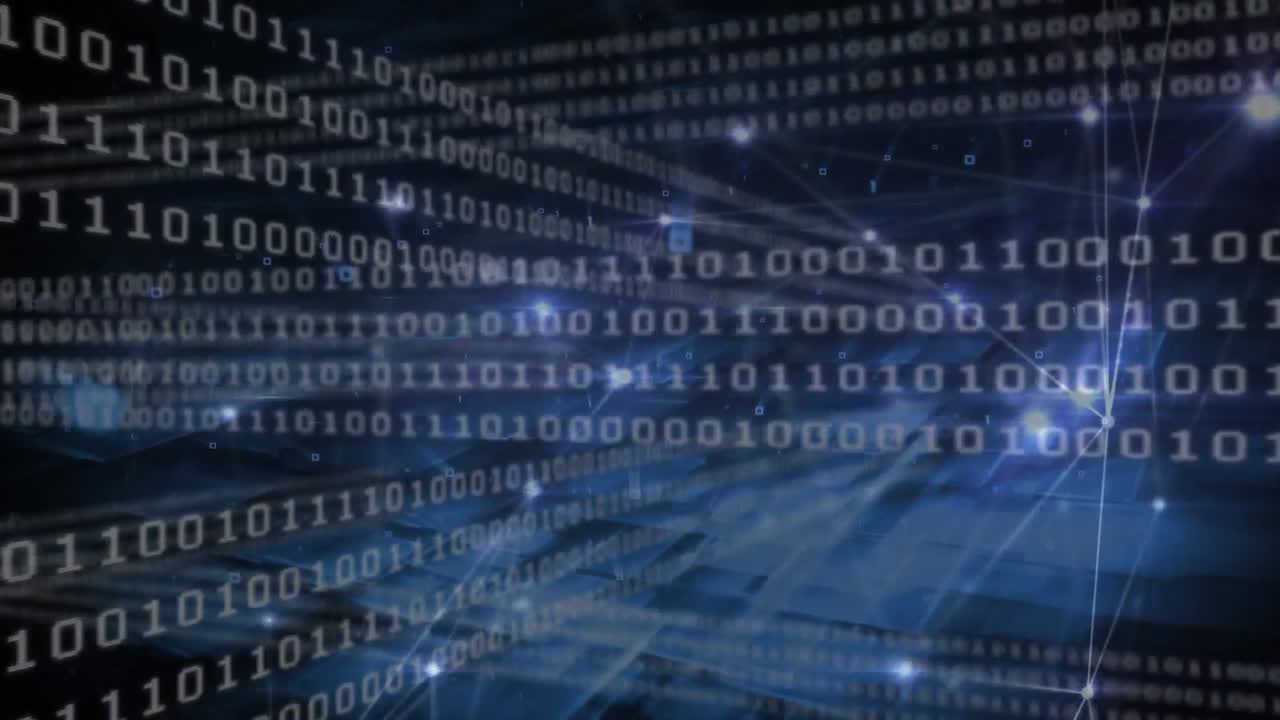 Binary code streams moving different directions