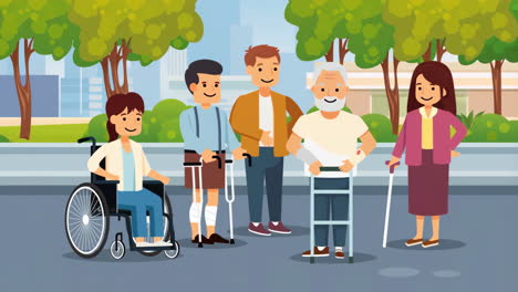diverse group of people with disabilities and support