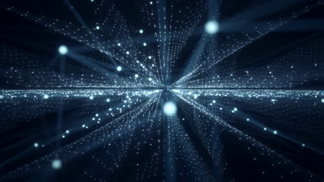 digital network grid with glowing particles