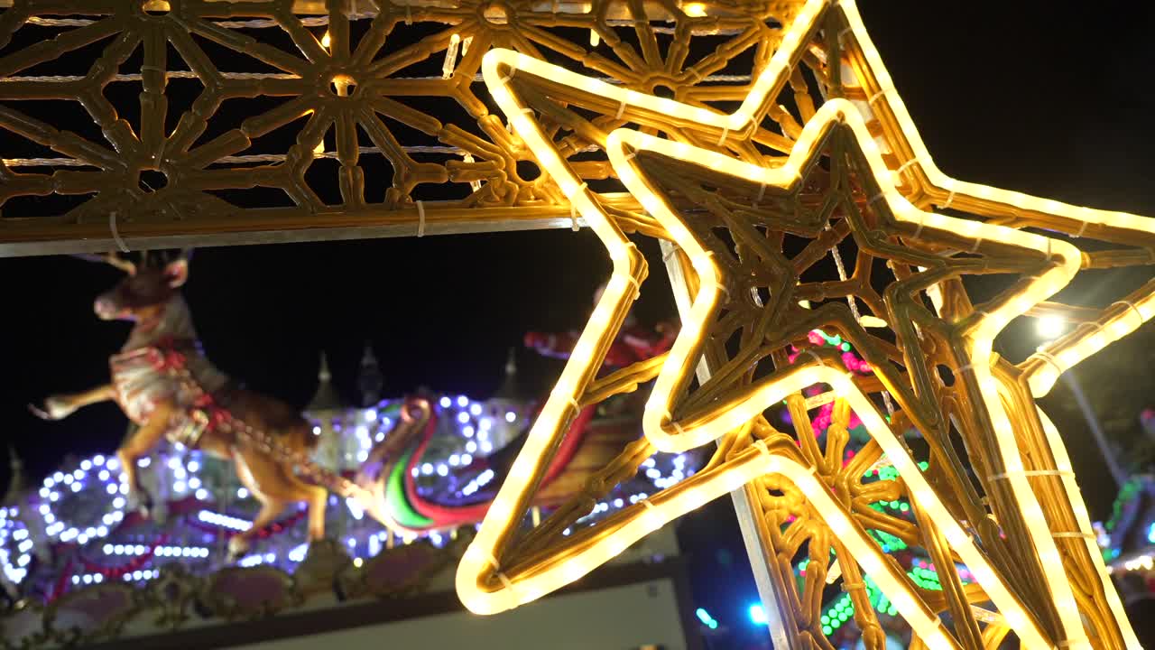 Festive Christmas Scene with Santa and Reindeer