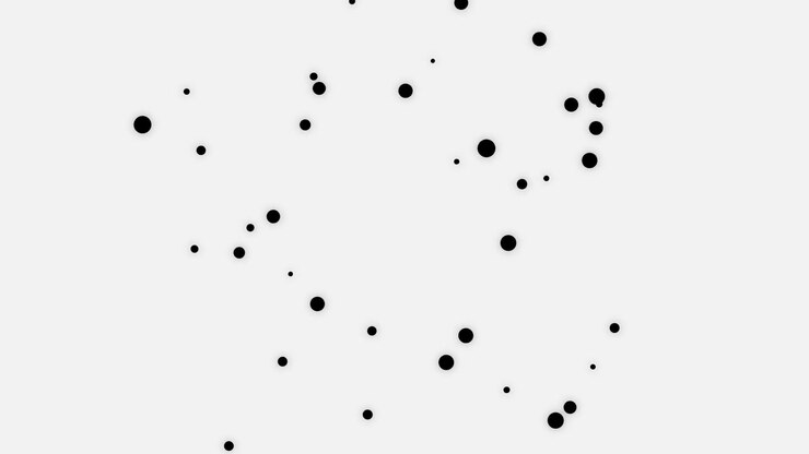 Abstract Animation of Floating Black Dots on White Background