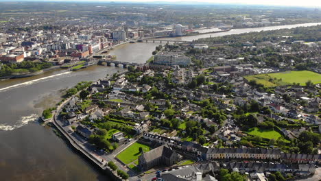 scenic limerick city, ireland on summer day