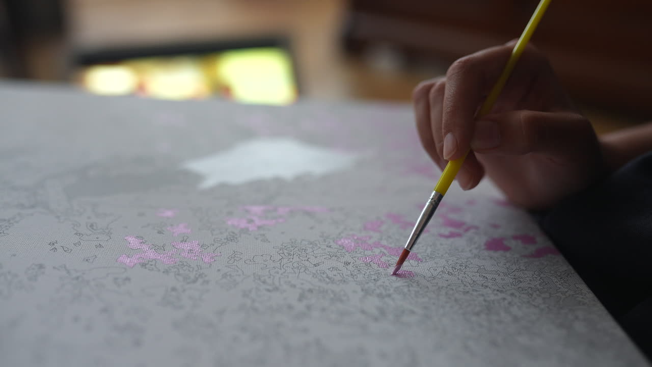 숫자에 의한 페인트로 그림을 그리는