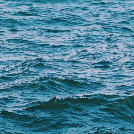 beautiful seascape. waves moving on the water at storm. blue ocean water background. slow motion.